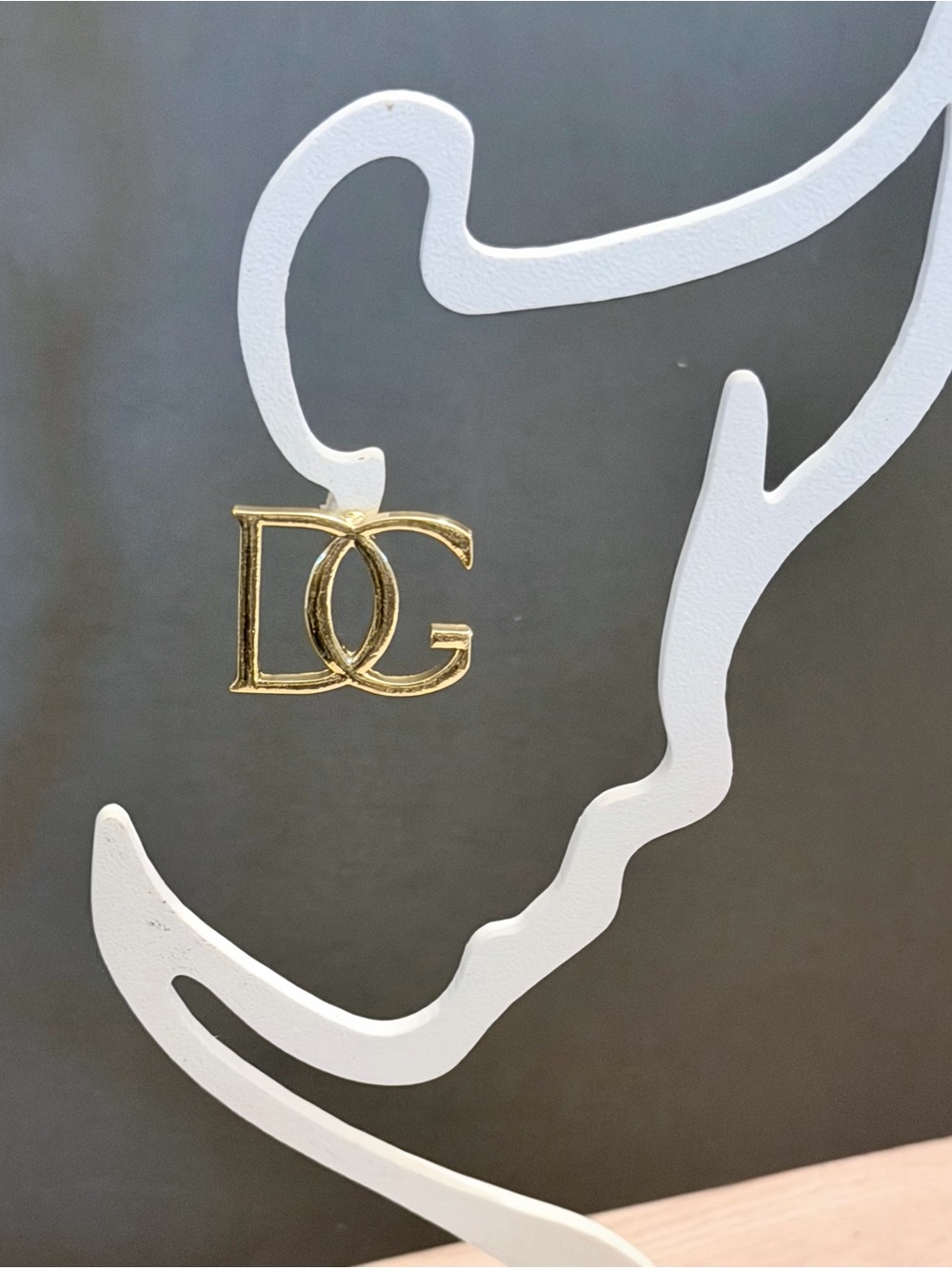 Gold DG Logo Pair of Stud Earrings